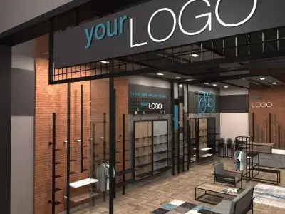 Clothing and shoes Store shop Low-poly 3D model