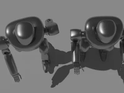 Simple Rigged Robot Low-poly 3D model