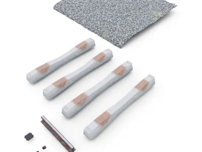 Railway platform - Modular pack 3D model