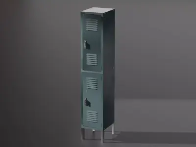 Steel Locker 001 Double 3D model