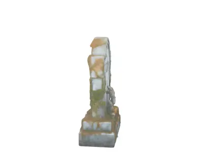 3D Eerie Weathered Tombstone Model with Moss 3D model