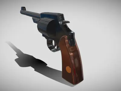 Revolver Gun 3D model shop