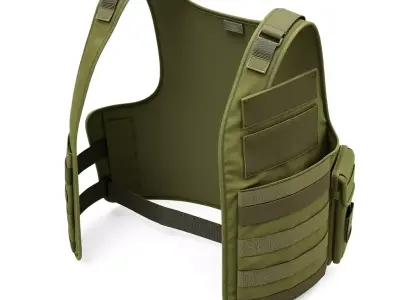 Realistic Tactical Vest Plate Carrier Low-poly 3D model