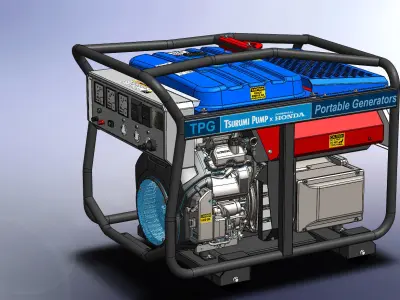 Portable gasoline generator TPG4-12000E 3D model