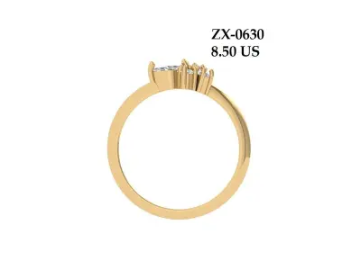 4-stone Ring 3D print model