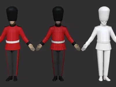 Low-Poly Queens Guard 3D Model Low-poly 3D model
