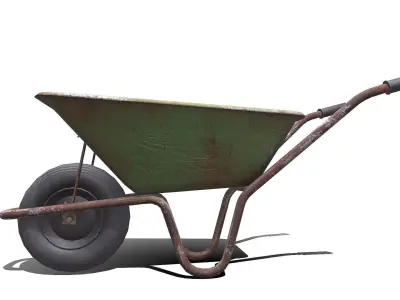 Old Wheelbarrow Low-Poly PBR Low-poly 3D model