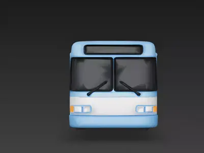 Stylized City Transit Bus 3D Model Low-poly 3D model