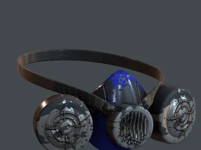 Gas mask helmet 3d model scifi Low-poly Low-poly 3D model Low-poly 3D model buy