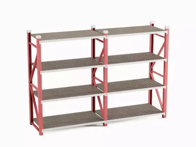 Steel Shelf Set A Low-poly 3D model