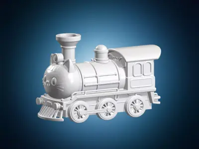 Kawaii Cat Locomotive 3D Print Model 3D print model