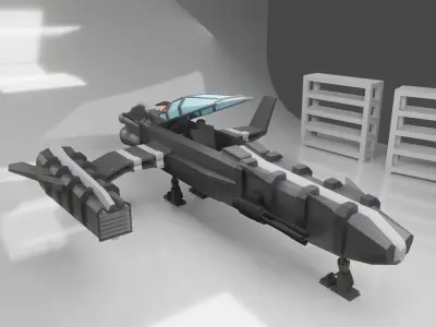 Spaceship Fighter Low-poly 3D model