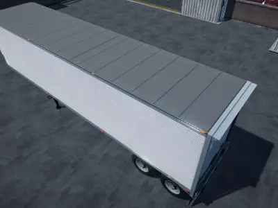 Dry van semi trailer unity asset Low-poly 3D model