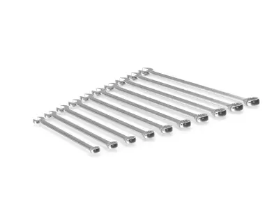 SO 10pc 12-Point Metric Long CombinationWrench Set 10-19mm Low-poly 3D model