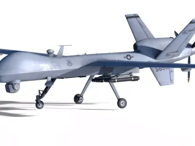 MQ-9 Reaper Fuly-Rigged With Weapons Low-poly 3D model