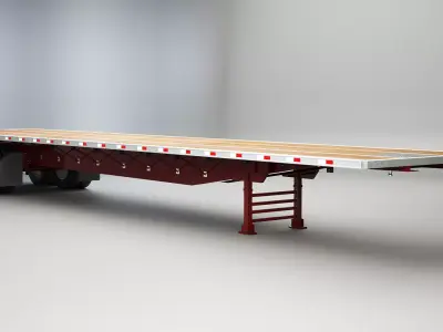 Flatbed Semi-Truck Trailer 3D model