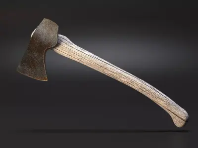 Rusty Axe Free low-poly 3D model