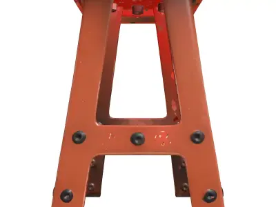 Industrial Distressed Metal Stool Low-poly 3D model