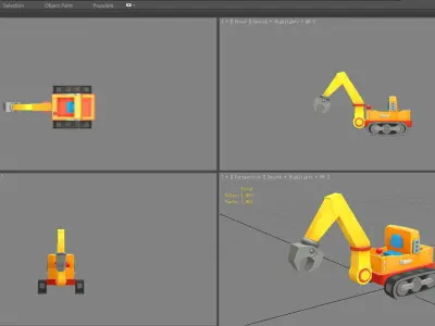 Cartoon crane toy Low-poly 3D model