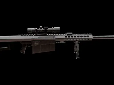 M82A1 SNIPER RIFLE LOW POLY Low-poly 3D model
