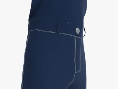 3D Mens Work Wear Mechanics Overalls Low-poly 3D model