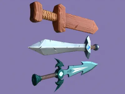 Sword Pack A - Stylized Low-poly 3D model