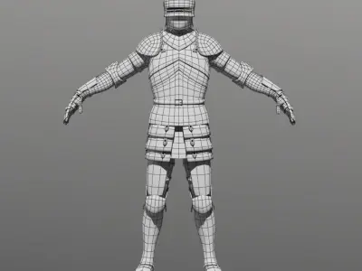 Knight in armor Low-poly 3D model