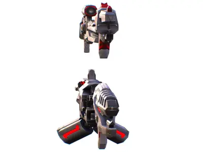 Weapons Set 4 Gun Pistol Assault rifle Sniper rifle machine gun 3D Model Pack