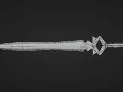 Blue Fantasy Sword Free low-poly 3D model