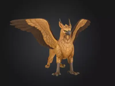 Fantasy Mythical Griffin Bird 3D model Low-poly 3D model