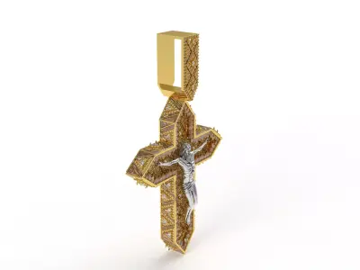 Jesus Cross Hip hop Pendant 3D print model