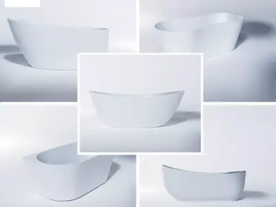 5 models modern luxury bathtubs PART- 2 3D model