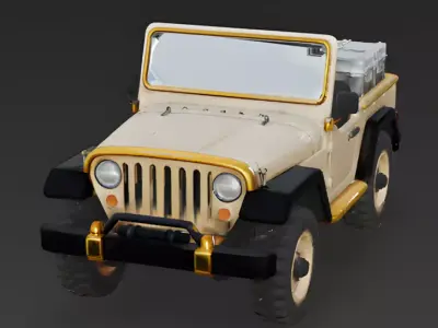 Desert-Vanguard Reconnaissance Jeep 3D Model Low-poly 3D model