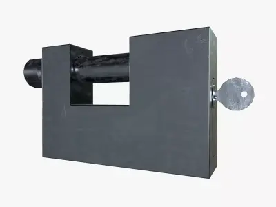 Industrial Pad Lock Low-poly 3D model