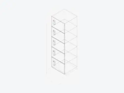 Locker - Resin - Locka - Classic - Five Tier Low-poly 3D model