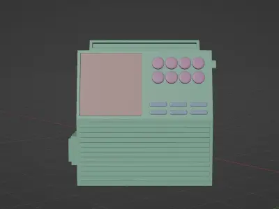 Industrial machine low poly 3D model