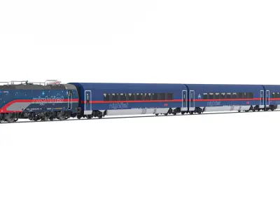 Passenger Train OBB Nightjet Collection 2 3D model