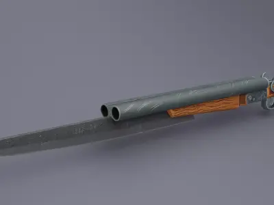 Gun Stylized Low-poly 3D model