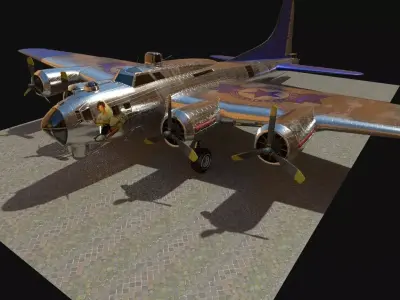 buoing B 17 Low-poly 3D model