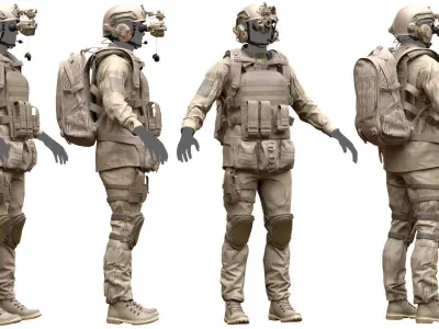 Male Soldier Outfit 1 Low-poly 3D model