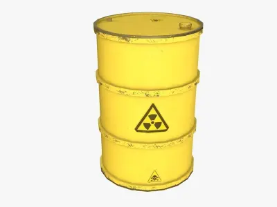 Metal Barrels PBR Low-poly 3D model