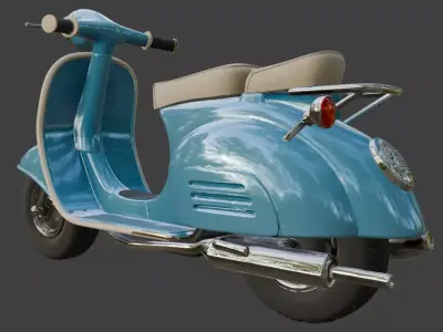 Vintage Retro Scooter 3D Model 3D model 2