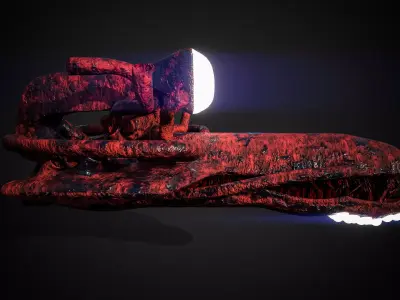 Bio Mechanical Alien Spaceship PBR 3D Model 3D model