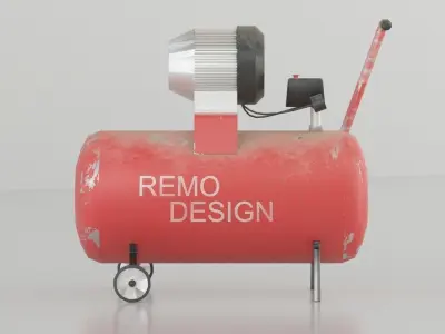Lowpoly Compressor remo design air Low-poly 3D model