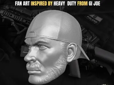 Hard Duty head for Action Figures 3D print model
