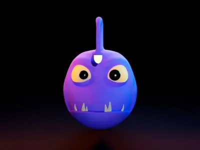 Cartoon Monster Fish 3D model