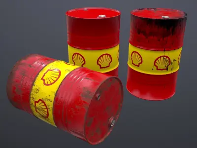 Oil Barrel - PBR - Low-poly 3D model