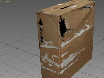 Crate 5 cardboard box Low-poly 3D model