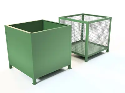 Industrial material crates Low-poly 3D model
