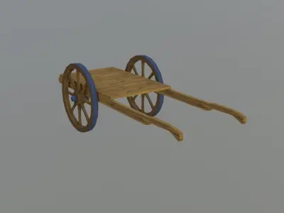 Stylized Low Poly Handpainted Cart pack Low-poly 3D model